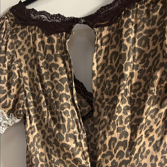 NWOT Free People Animal Print Lace Chemise - Picture 4 of 5